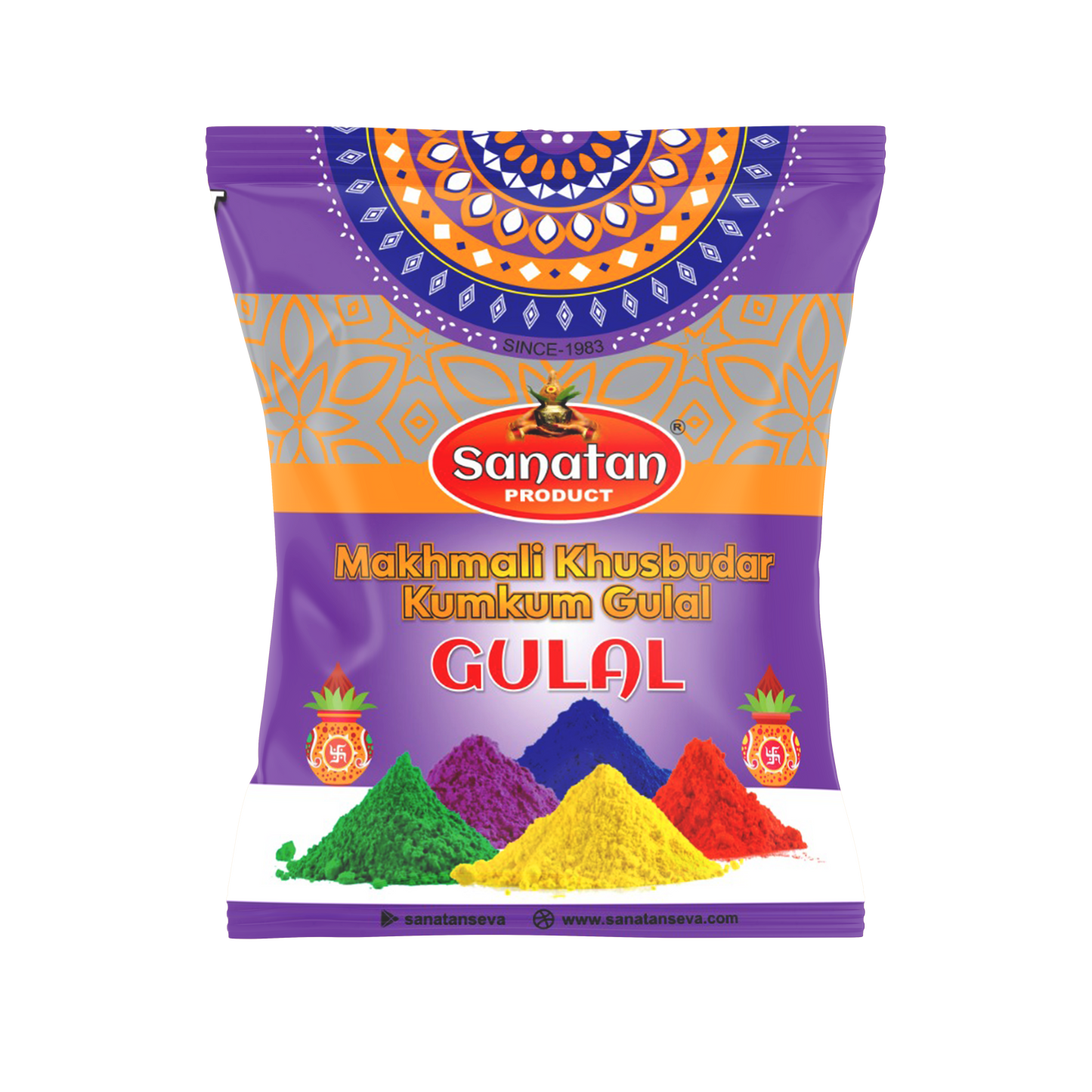 Sanatan Gulal Combo of 5 Colours (10 Packets)