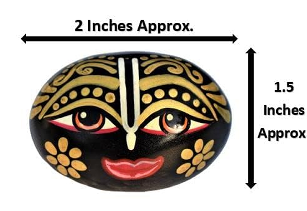 Decorated Shaligram / Painted Krishna Shaligram / Ladoo Gopal Shaligram