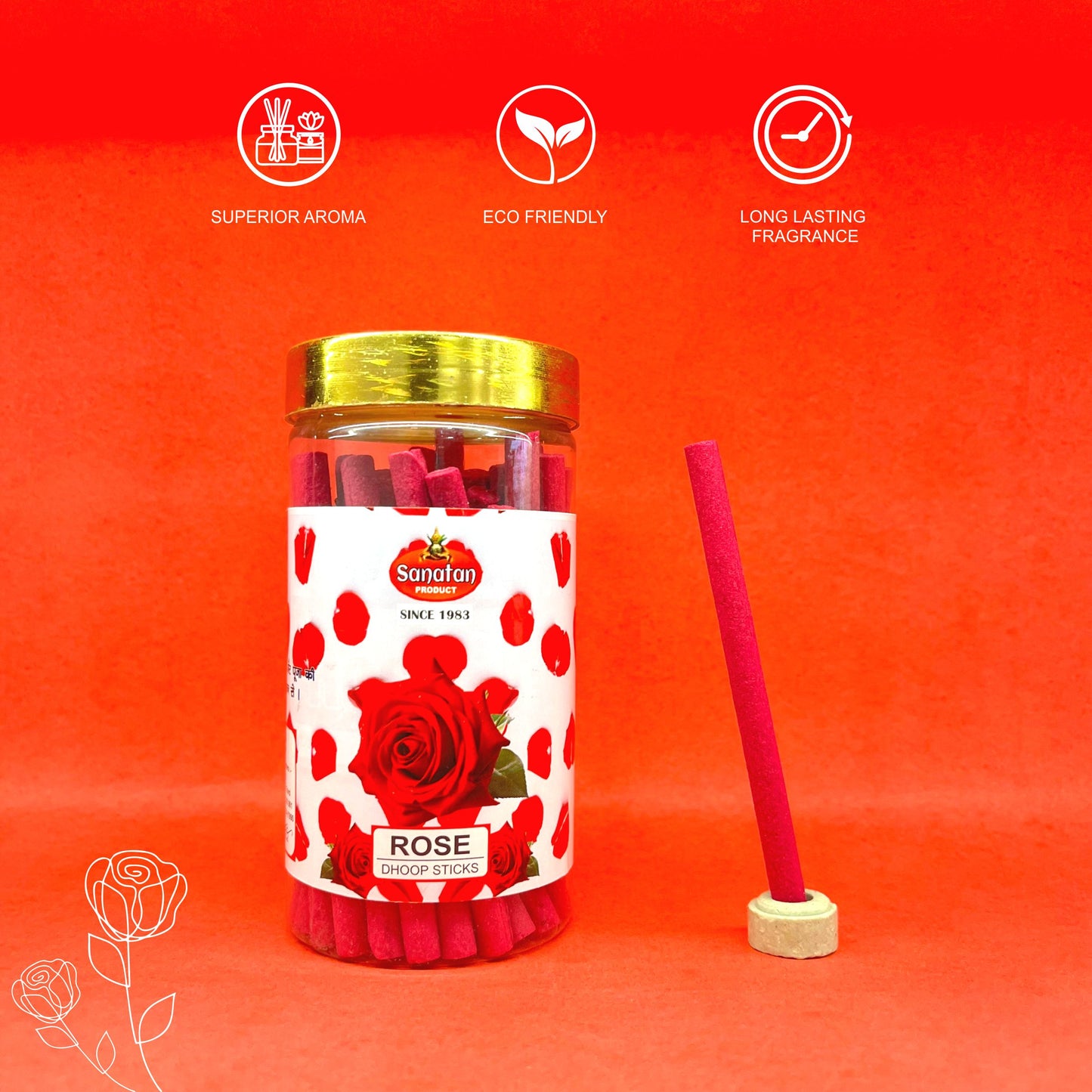 Sanatan Rose Dhoop Sticks