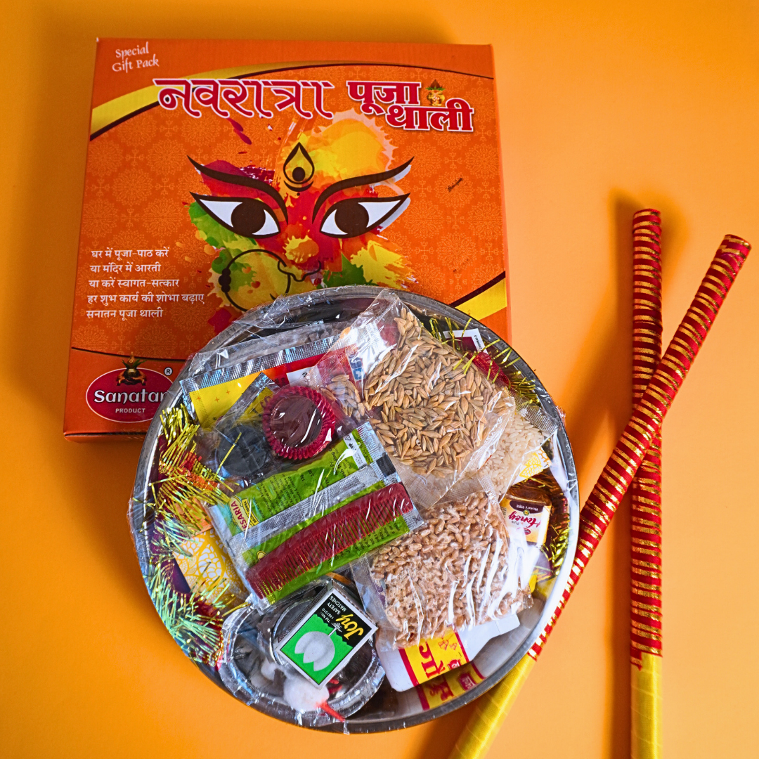 Durga Bhakti Combo -Puja Kit + Free Dandiya Set