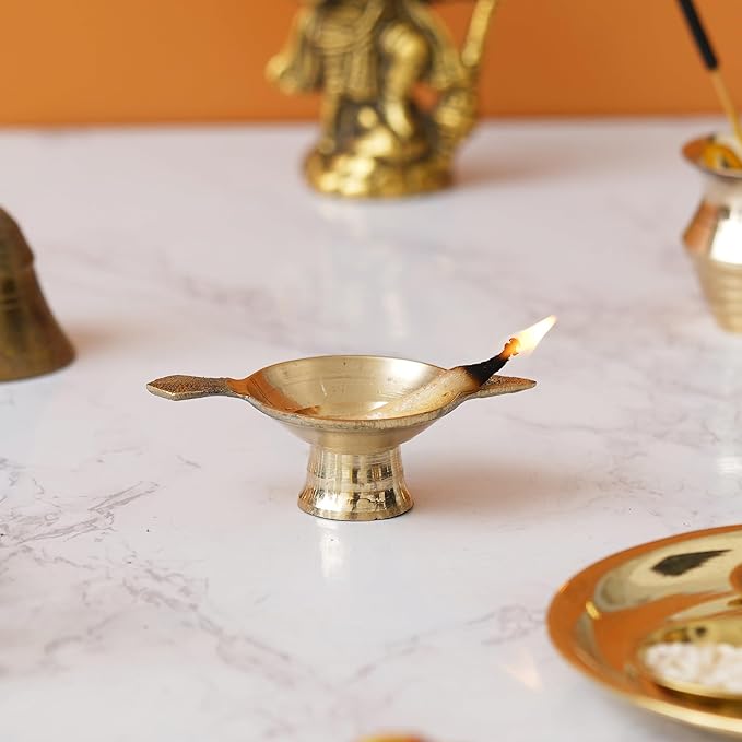 Brass Jyoti Diya for Puja || Brass Diya for Puja || Akhand Jyoti Diya for Pooja || Heavy Base Aarti Diya || Deepak for Puja Diwali