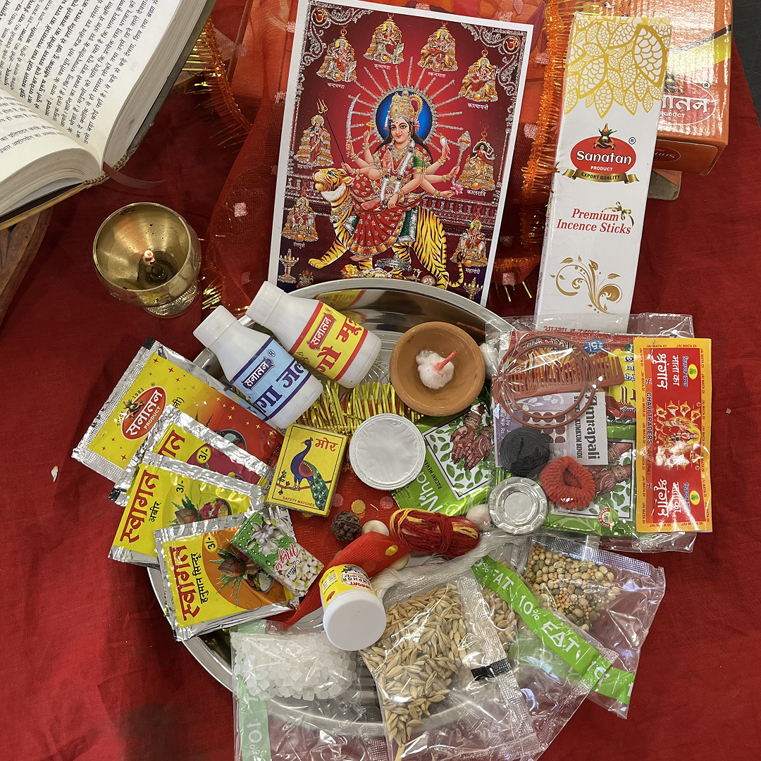 Buy Navratri pooja thali and get free set of dandhiya