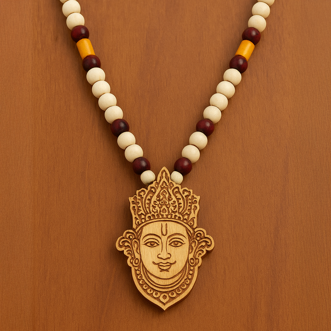 Khatu Shyam Tulsi Mala with Wooden Pendant.