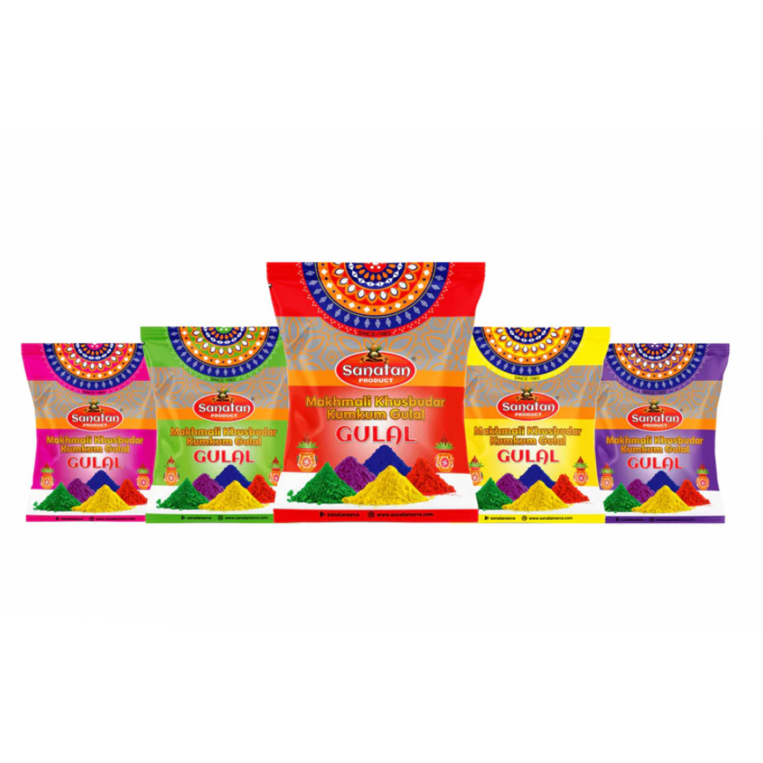 Sanatan Gulal Combo of 5 Colours (10 Packets)