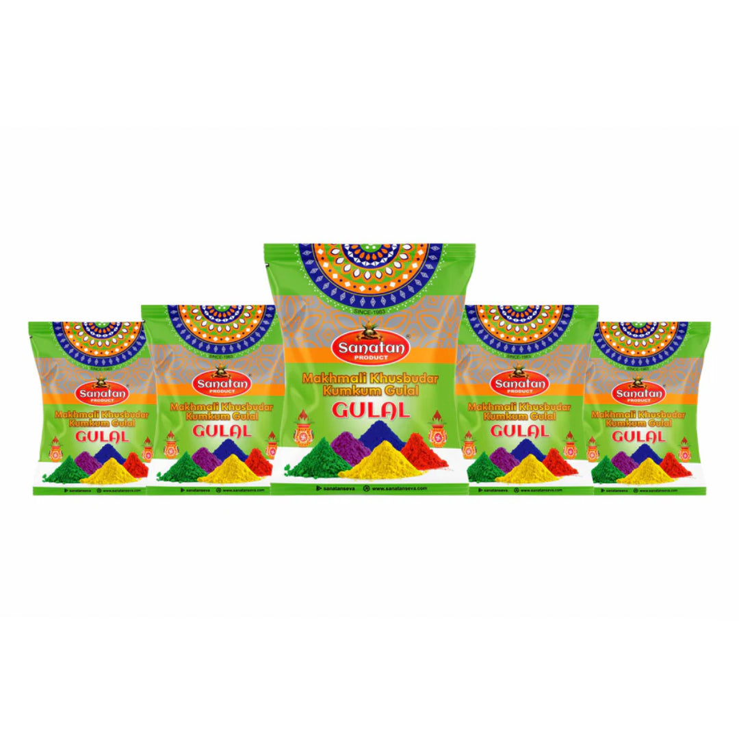 Sanatan Gulal Green Color Combo (5 Packets)