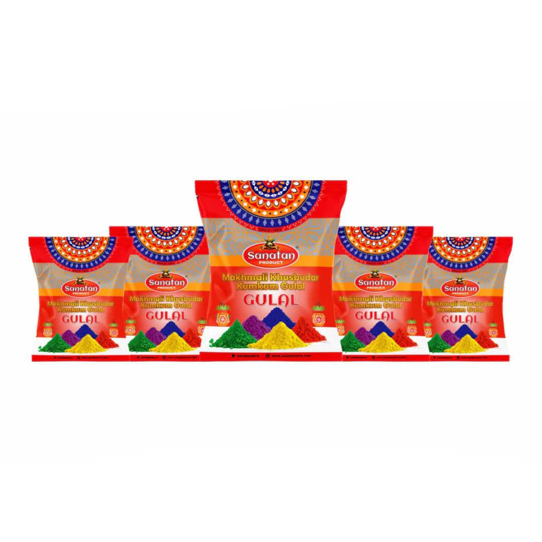 Sanatan Gulal Red Color Combo (5 Packets)