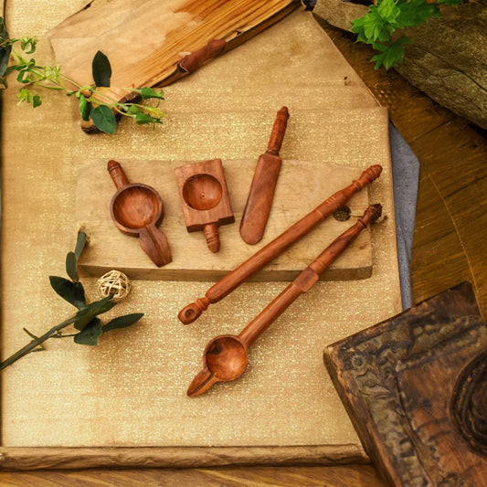 Wood Store Wooden Handmade hawan puja Set