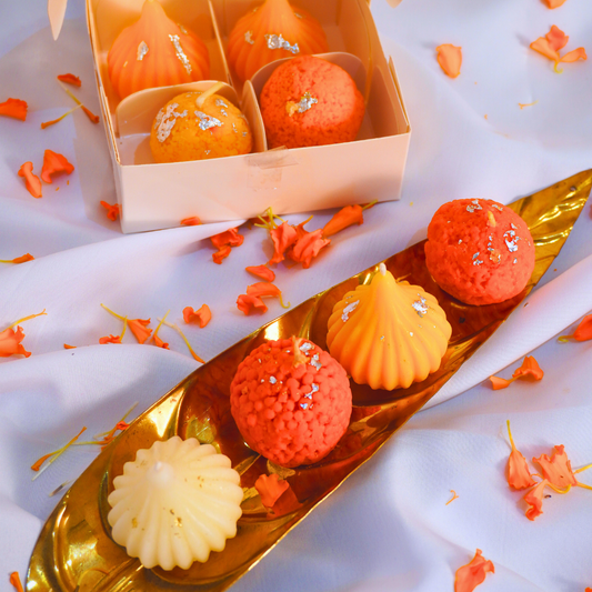 Laddoo & Modak Candles – Festive Sweet Set