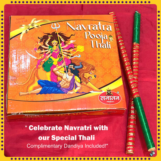 Buy Navratri pooja thali and get free set of dandhiya