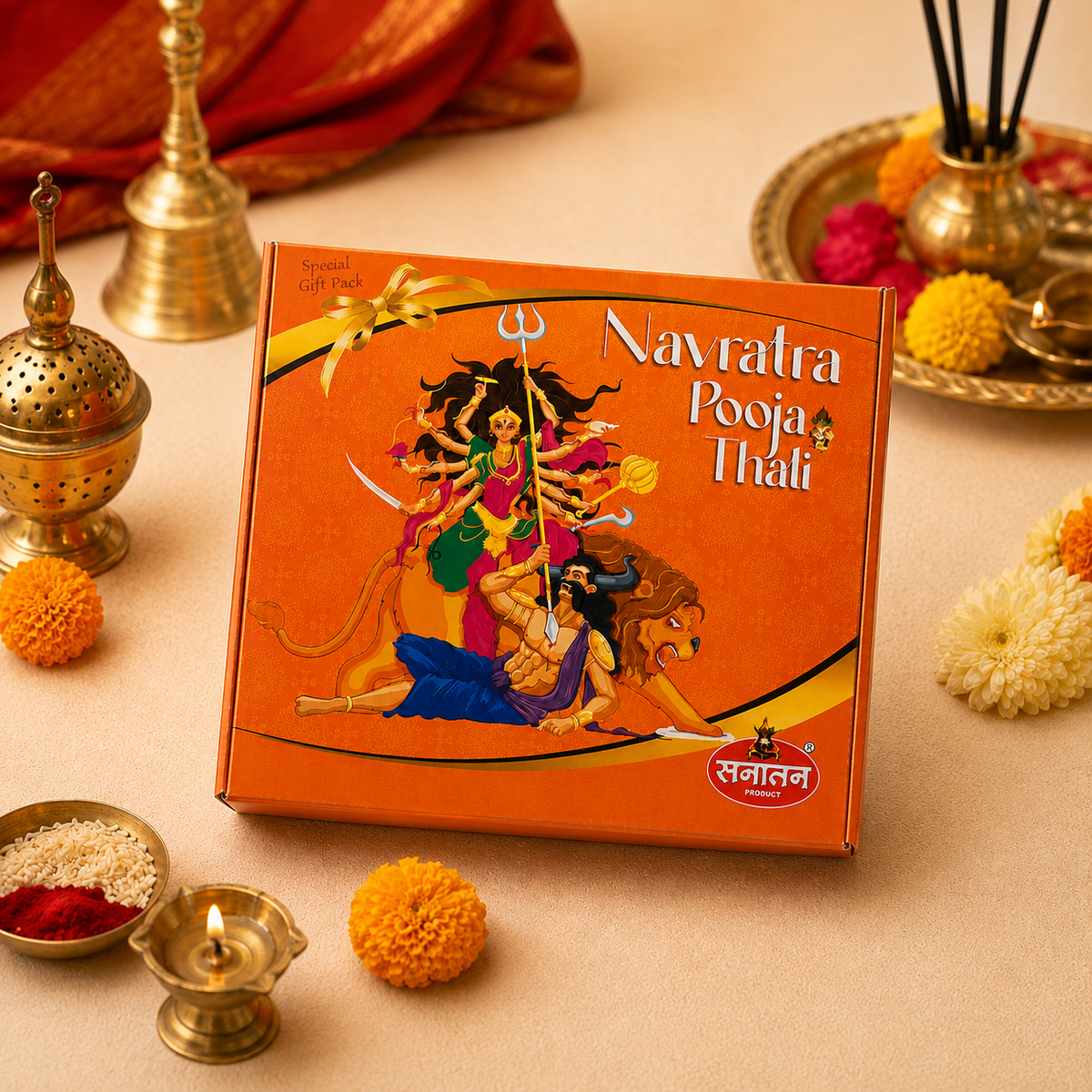 Free Dandiya Set with Navratri Thali