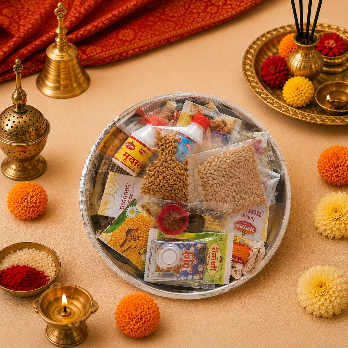 Free Dandiya Set with Navratri Thali
