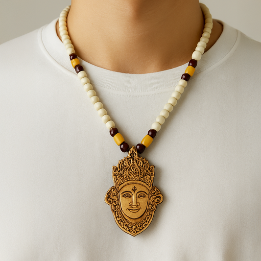 Khatu Shyam Tulsi Mala with Wooden Pendant.