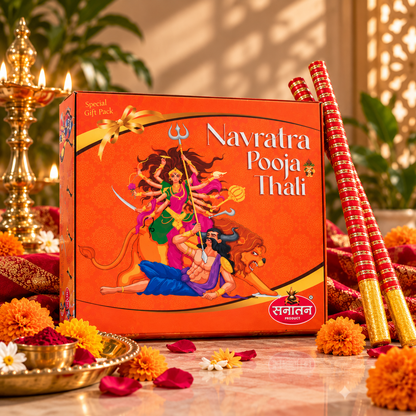 Navratri Puja Thali – Complete Navratri Puja Kit with Dandiya