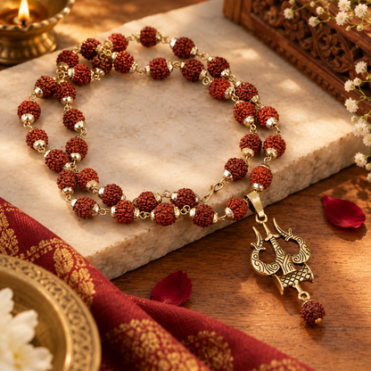 Rudraksha Trishool mala